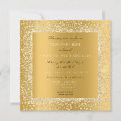 Invitation Champaigne Gold Noir Confetti Sepia Parties scinti (Devant)