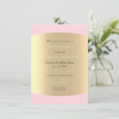 Invitation Champaigne Gold Pois Sepia Rose Pink Pastel (Debout devant)