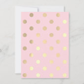 Invitation Champaigne Gold Pois Sepia Rose Pink Pastel (Dos)