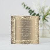 Invitation Champaigne Sepia Gold Parties scintillant Confetti (Debout devant)