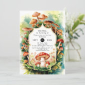 Invitation Champignon Boho coloré Anniversaire (Debout devant)