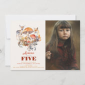 Invitation Champignon d'automne Animaux des bois Photo d'anni (Devant)