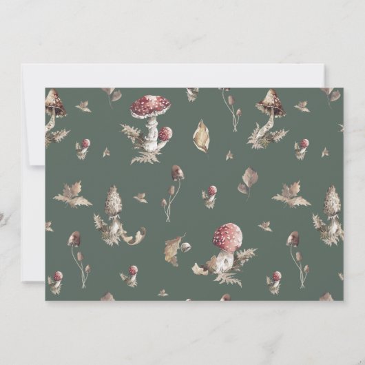 Invitation Champignon d'automne | Demande de carnet de forêt (Dos)