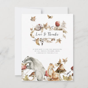 Invitation Champignon d'Automne   Forêt Boisée Merci