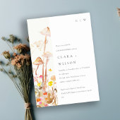Invitation Champignon fleur sauvage Automne Botanique Couples