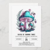 Invitation Champignon numérique de charme simple Anniversaire (Devant / Derrière)