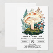 Invitation Champignon numérique Little Woodland (Devant / Derrière)