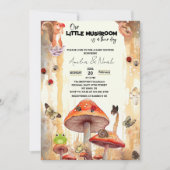 Invitation champignons baby shower d'automne rustique whimsic (Devant)