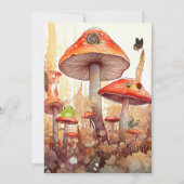 Invitation champignons baby shower d'automne rustique whimsic (Dos)