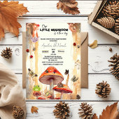 Invitation champignons baby shower d'automne rustique whimsic