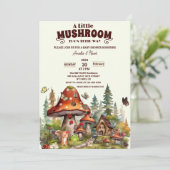 Invitation Champignons champignon whimsical Forest Fall baby  (Debout devant)