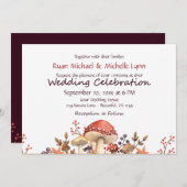 Invitation Champignons d'automne, Plantes et Mariages de auto (Devant / Derrière)