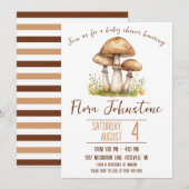 Invitation Champignons de bois Baby shower à thème (Devant / Derrière)
