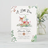 Invitation Champignons de cerfs de bois Verdure Baby shower m (Debout devant)