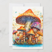 Invitation Champignons de la culture artistique Fête d'annive (Dos)