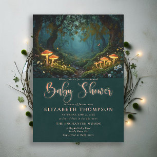 Invitation Champignons de la Forêt Enchantée Fête de Naissanc