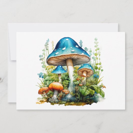 Invitation Champignons de la forêt sauvage fête d'anniversair (Dos)