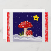 Invitation Champignons de Noël (Devant / Derrière)