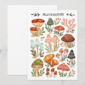 Invitation Champignons de style chasseur de champignons (Devant / Derrière)