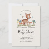 Invitation Champignons des bois Baby shower de cerfs (Devant)