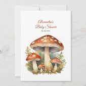 Invitation Champignons des bois Baby shower neutre selon le s (Dos)