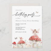 Invitation Champignons des Fées de Bois Anniversaire (Devant / Derrière)