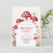 Invitation Champignons des Fées de Bois Anniversaire (Debout devant)