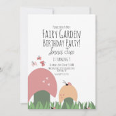 Invitation Champignons du jardin de fées Ladybugs Papillons (Devant)