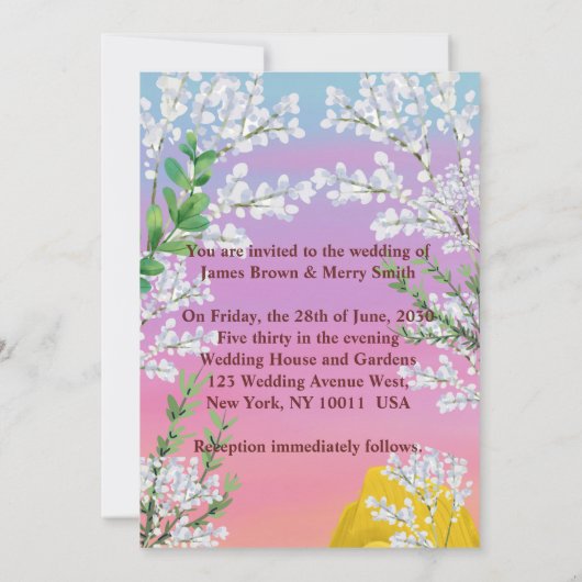 Invitation Champignons en Amour Haystack Fleurs Mariage (Dos)