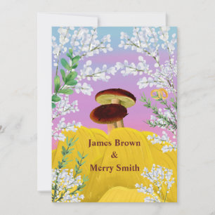 Invitation Champignons en Amour Haystack Fleurs Mariage