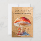 Invitation Champignons enchantés 4 ans Anniversaire (Devant)