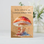 Invitation Champignons enchantés 4 ans Anniversaire (Debout devant)
