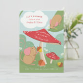Invitation Champignons et Baby shower de bois de souris de ch (Debout devant)