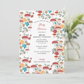 Invitation Champignons et Baby shower Floral du milieu du siè (Debout devant)