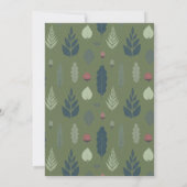 Invitation Champignons et Feuilles | Baby shower vert neutre (Dos)