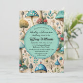 Invitation Champignons Fairyland Baby shower (Debout devant)