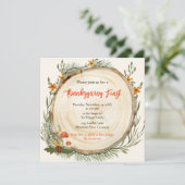 Invitation Champignons Fleur sauvage Rustique Fall Foliing (Debout devant)