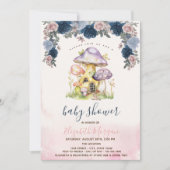 Invitation Champignons Fleurs Colorés Baby Shower  (Devant)