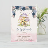 Invitation Champignons Fleurs Colorés Baby Shower  (Debout devant)