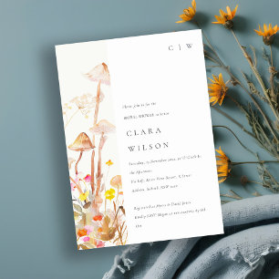 Invitation Champignons fleurs sauvages Fête des mariées botan