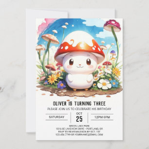 Invitation Champignons géants Boho Bash Anniversaire