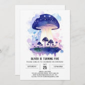 Invitation Champignons magiques Toadstool anniversaire (Devant / Derrière)