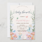 Invitation Champignons Maisons de bébé Baby shower Feuille (Devant)