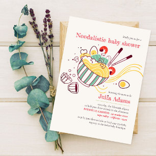 Invitation Champignons Nouilles Italiennes Oeufs Baby Shower