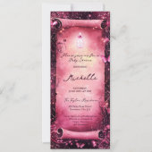 Invitation Champignons Papillon Enchantée Forest Scroll Baby (Devant)