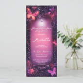 Invitation Champignons Papillon Enchantée Forest Scroll Baby (Debout devant)