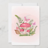 Invitation Champignons Papillons Baby shower Floral (Dos)