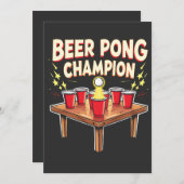 Invitation Champion de Beer Pong Jeu de ping pong à boire (Devant / Derrière)