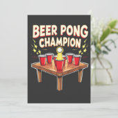 Invitation Champion de Beer Pong Ping Pong Boire (Debout devant)