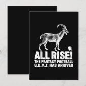 Invitation Champion de la Ligue du Imaginaire de football (Devant / Derrière)